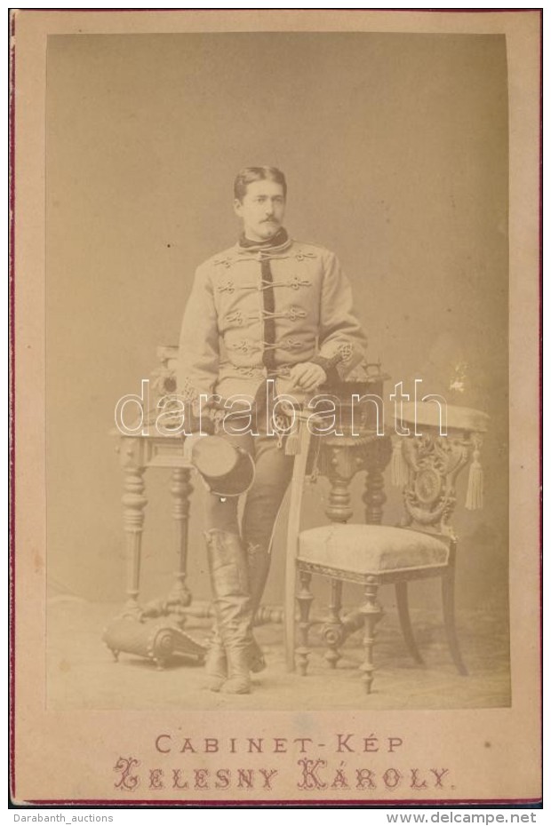 Cca 1880 P&eacute;csi Husz&aacute;rtiszt, D&iacute;szegyenruh&aacute;ban. Zelesny Fot&oacute;. / Hungarian Hussar.... - Otros & Sin Clasificación