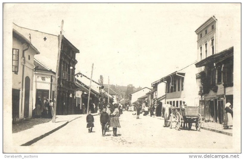 * T2 1916 Valjevo, Ulica Kneza Milosava / Street View With Oxen Carriage, Photo - Sin Clasificación