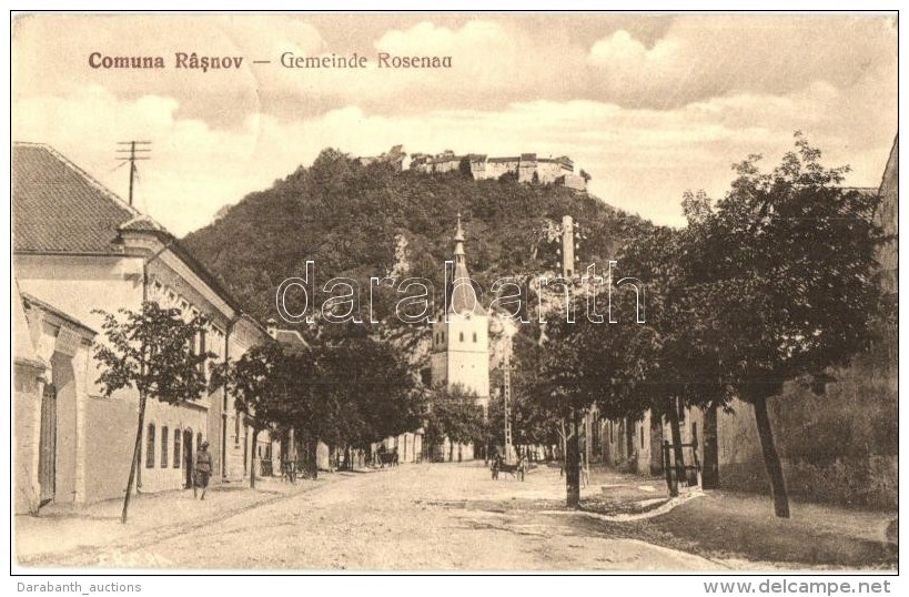 T2 Barcarozsny&oacute;, Rozsny&oacute;, Rasnov, Rosenau; Utcak&eacute;p A V&aacute;rral / Street View With The... - Non Classés