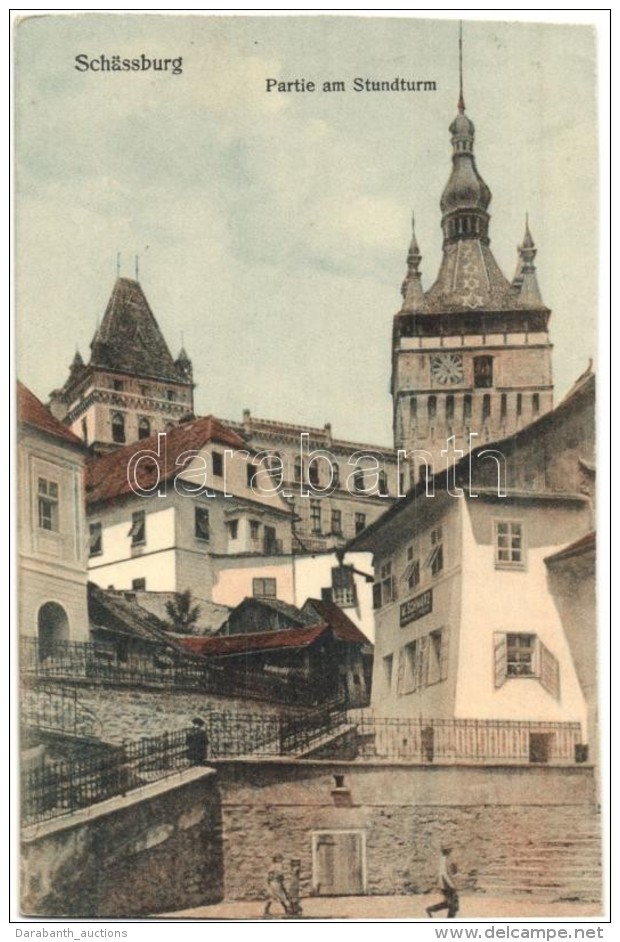 T1/T2 Segesv&aacute;r, Sch&auml;ssburg, Sighisoara; &Oacute;ratorony, Utcak&eacute;p, Schwarz &uuml;zlete. Fritz... - Non Classés