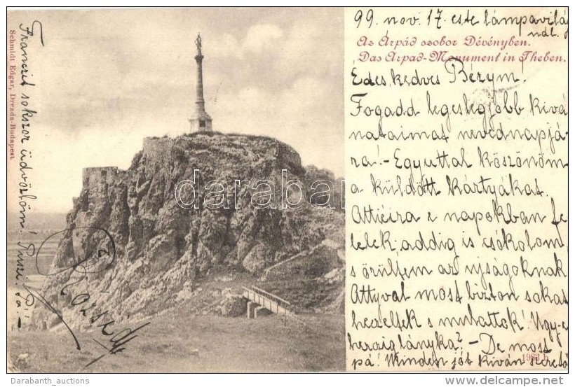 T2 1899 D&eacute;v&eacute;ny, Theben A. D. Donau, Devin; &Aacute;rp&aacute;d Szobor / Monument - Non Classés