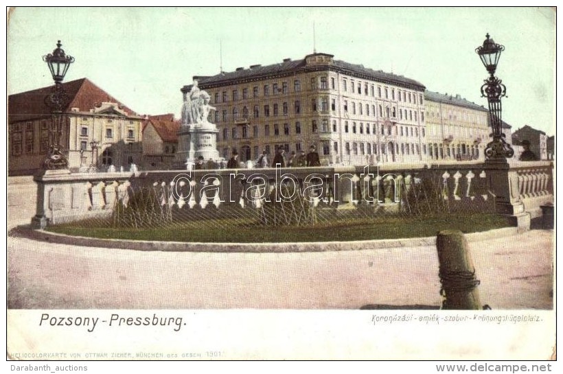 ** T2/T3 Pozsony, Pressburg, Bratislava; Koron&aacute;z&aacute;si Eml&eacute;kszobor. Heliocolorkarte Von Ottmar... - Sin Clasificación