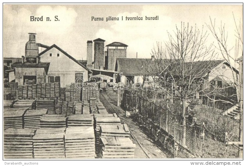 ** T1/T2 Br&oacute;d, Brod Na Savi, Slavonski Brod; Parna Pilana I Tvornica Buradi / Steam Sawmill And Factory... - Sin Clasificación