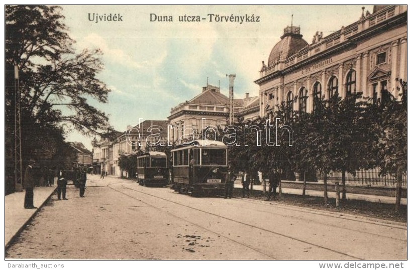 ** T1/T2 &Uacute;jvid&eacute;k, Neusatz, Novi Sad; Duna Utca, T&ouml;rv&eacute;nyh&aacute;z, Villamosok. Singer J.... - Non Classés