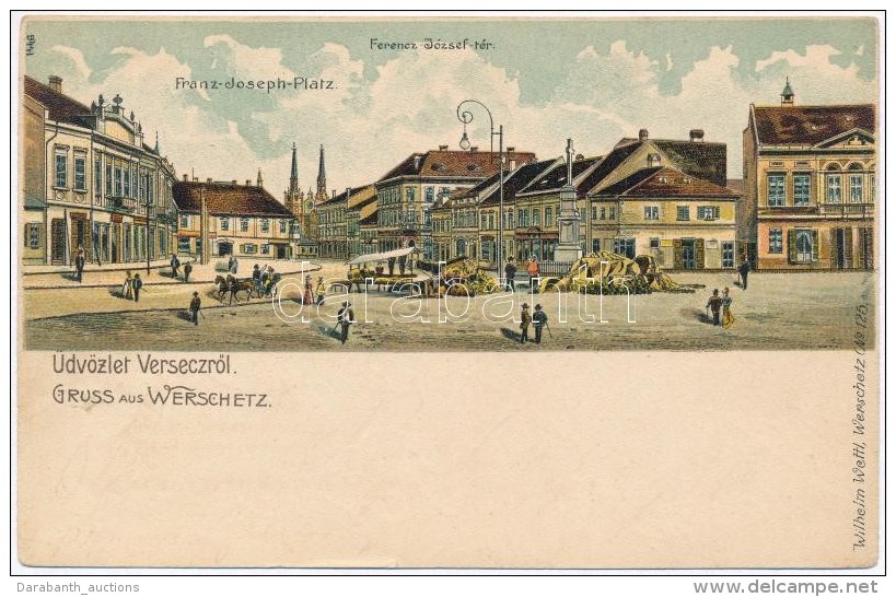 T2 Versec, Vrsac; Ferenc J&oacute;zsef T&eacute;r, Piac, Wilhelm Wettl 9441. / Franz-Joseph-Platz / Square, Market,... - Sin Clasificación