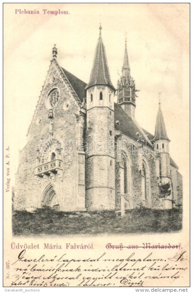 T1/T2 M&aacute;riafalva, Mariasdorf; Templom, Kirche. Verlag Von A. P. A.  / Church - Unclassified