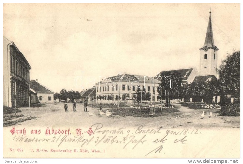 T2 1899 Absdorf, Platz Mit Kirche. Kunstverlag H. K&ouml;lz Nr. 397. / Square With Church - Sin Clasificación