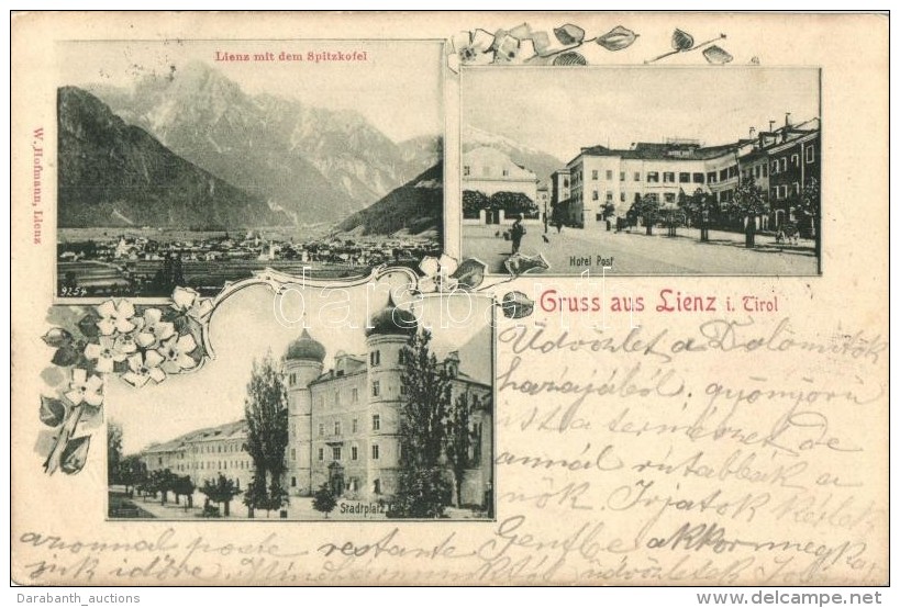 T2 Lienz (Tirol), Spitzkofel, Stadtplatz, Hotel Post / Square, Hotel. Floral, Art Nouveau - Sin Clasificación