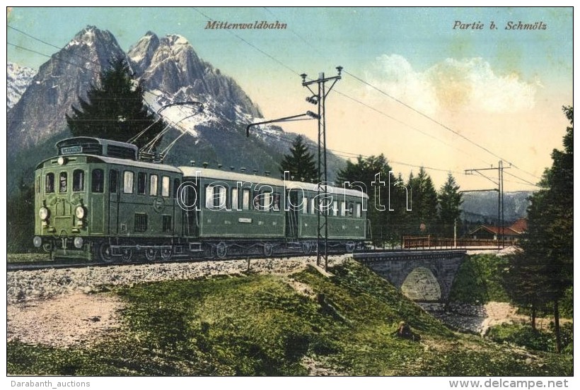 ** T1 Mittenwaldbahn, Partie B. Schm&ouml;lz. Wilhelm Stempfle / Railway Line With Train - Non Classés