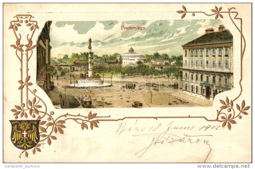 * T2/T3 Vienna, Wien; Praterstern, Floral, Emb. Golden Art Nouveau, Litho (EK) - Non Classés