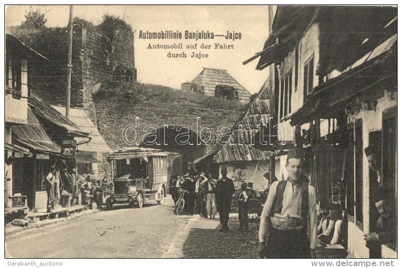 T2 Jajce, Automobillinie Banjaluka-Jajce, Automobil Auf Der Fahrt Durch Jajce / Automobile Line Between Banjaluka... - Non Classés