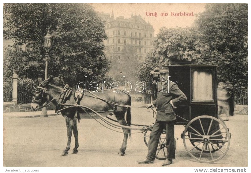 ** T2/T3 Karlovy Vary, Karlsbad; Br&uuml;ck &amp; Sohn. Donkey Cart  (fl) - Sin Clasificación