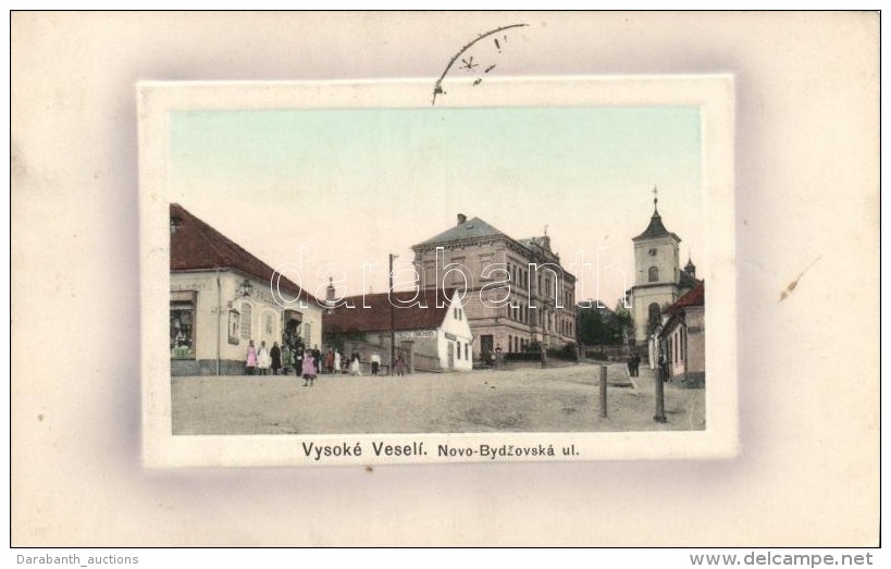 T2 Vysok&eacute; Vesel&iacute;, Novo Bydzovsk&aacute; Ulice, Strizni Obchod / Street View With Josef Pacovsky's... - Non Classés