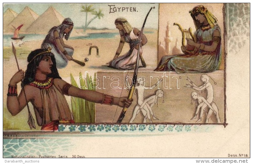 * T2 Egypten, Egypt; Nationalit&auml;ten-Postkarten Serie No. 18. Art Nouveau Litho - Non Classés
