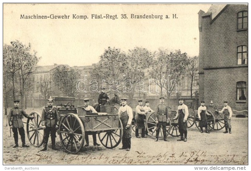 T2 Brandenburg An Der Havel, Maschinen-Gewehr Komp. F&uuml;sl.-Regt. 35. / Machine Gun Regiment Soldiers - Non Classés