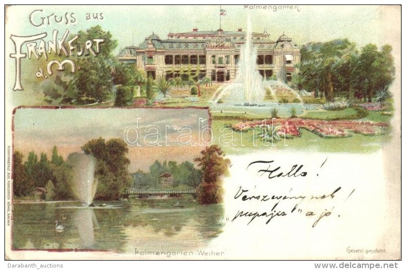 T2/T3 1899 Frankfurt, Palmengarten-Wieher, Kunstanstalt Aug. Pinkenrath Litho (fl) - Unclassified