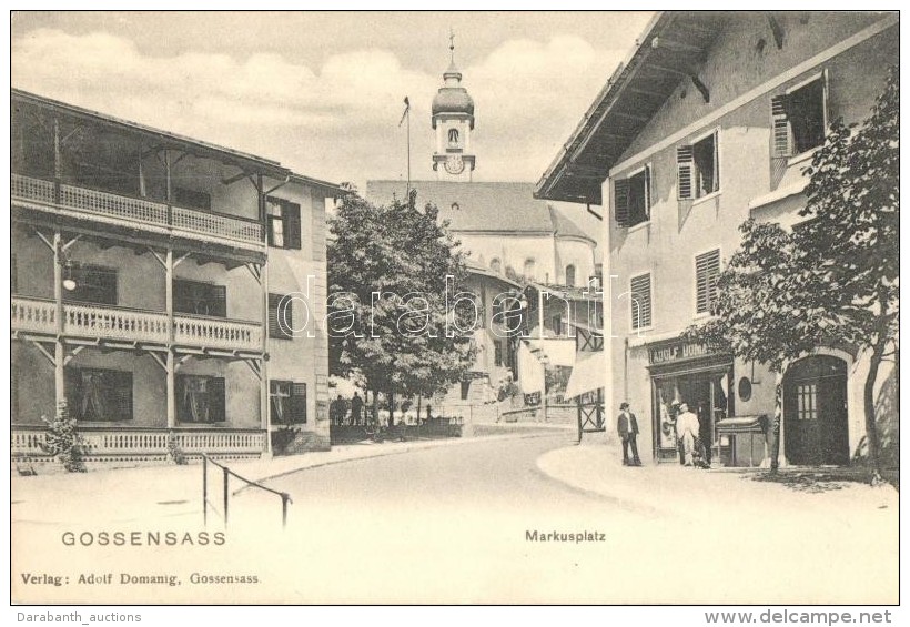 ** T1/T2 Colle Isarco, Gossensass (S&uuml;dtirol); Markusplatz / Square View, Shop And Edition Of Adolf Domanig - Sin Clasificación