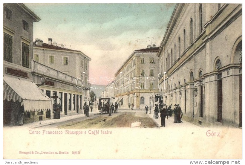 ** T2 Gorizia, G&ouml;rz; Corso Francesco Giuseppe, Caffe Teatro / Street View With The Theatre Cafe - Non Classés