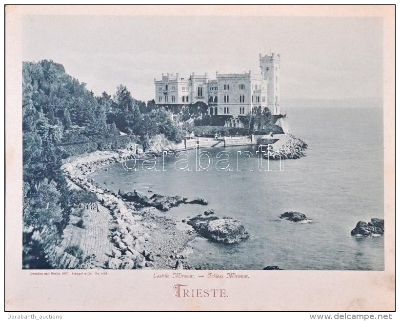 ** T4 Trieste, Castello Miramar / Schloss. Dresden Und Berlin 1897. Stengel &amp; Co. No. 4168 / Castle, Giant... - Non Classés