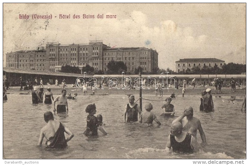 T2/T3 Venice, Venezia, Lido; Hotel Des Bains Dal Mare. G. B. Garbisa / Bathing People In The Sea, Beach Life  (fl) - Non Classés