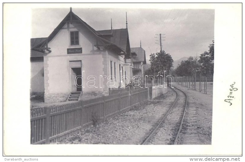* T2 ~1910 Azuga, Baneu Pelesul, Farmacia / Shop And Pharmacay, Railway Line, Photo - Sin Clasificación