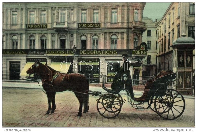 T2 Bucharest, Bucuresti; Birjar (Muscal) / Street View With Chariot, Portoise &amp; Fix Decorations Shop - Non Classés