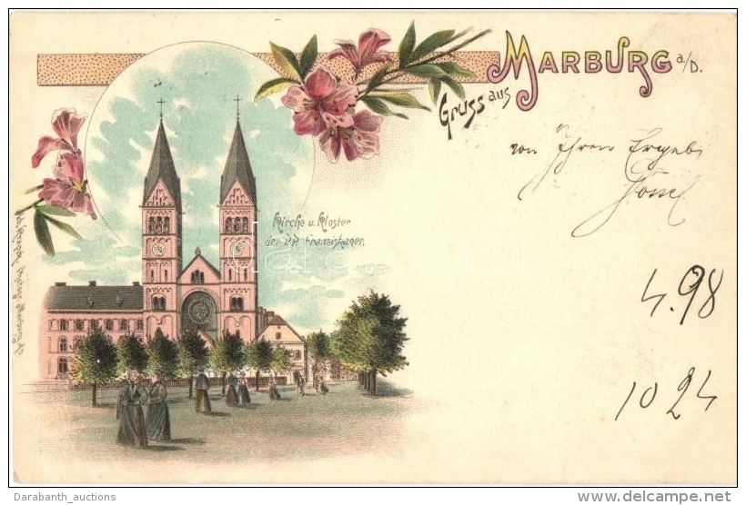 T2 Maribor, Marburg; Kirche Und Kloster Der P.P. Franziskaner / Church And Cloister. Krapek Floral, Art Nouveau... - Non Classés