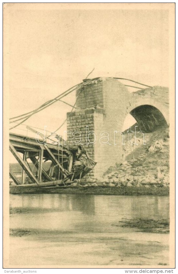 ** T2 1915 Strypa, Gesprengte Eisenbahnbr&uuml;cke Am Fluss. Weltkrieg 1914-16. Feldpostkarte / Destroyed Railway... - Sin Clasificación