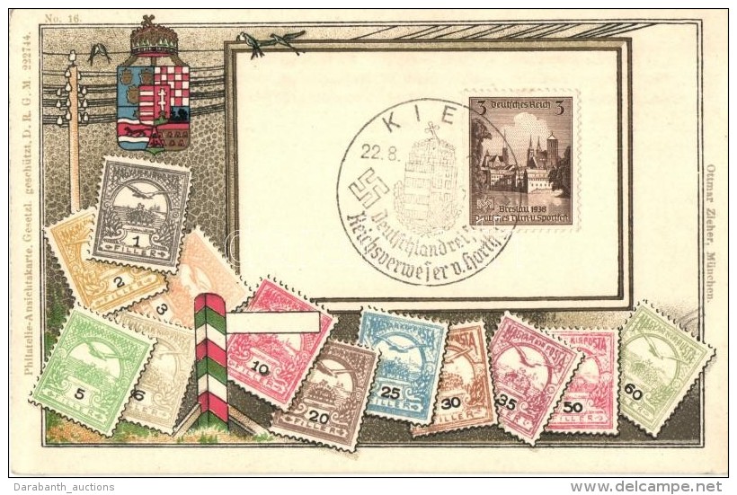 ** T2/T3 A Magyar Kir. Posta B&eacute;lyegei / Set Of Hungarian Stamps, Coat Of Arms, Ottmar Zieher's Philatelie... - Non Classés