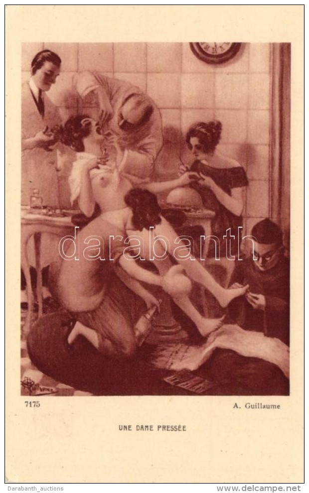 ** T1 Une Dame Press&eacute;e / Gently Erotic Art Postcard. Braun &amp; Cie, Editeurs. Salons De Paris S: A .... - Sin Clasificación