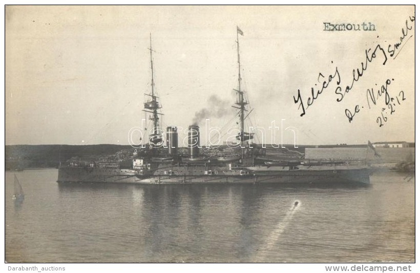 T2/T3 1926 HMS Exmouth Duncan-class Pre-dreadnought Battleship Of The Royal Navy In The Port Of Vigo, Photo - Unclassified