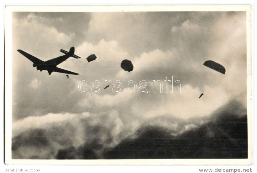 T2 Unsere Luftwaffe, Fallschirmj&auml;ger / WWII German Air Force, Paratrooper From An Aircraft - Non Classés