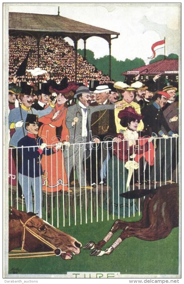 ** T2 Turf / Horse Race Art Postcard. Art Nouveau B.K.W.I. 870-21. S: Kobes - Sin Clasificación
