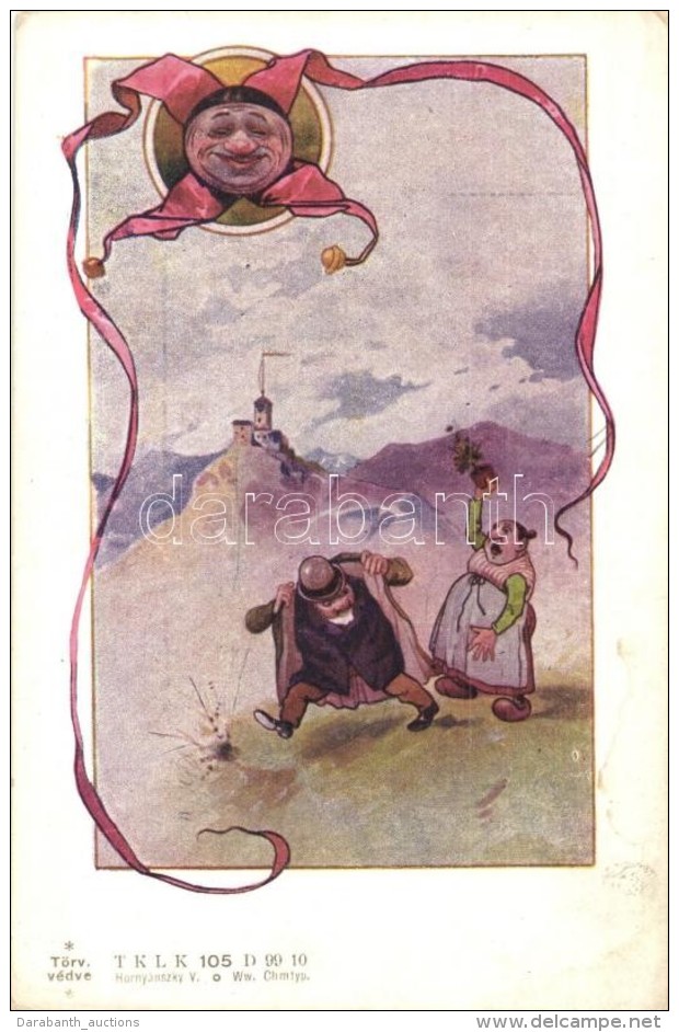 ** T2 Humoros MÅ±v&eacute;szlap, T.K.L.K. 105. D99 10., Horny&aacute;nszky V. / Humorous Art Nouveau Postcard - Sin Clasificación