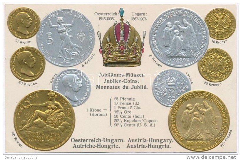 ** T1 &Ouml;sterreich-Ungarn. Jubil&auml;ums-M&uuml;nzen / Austro-Hungarian Jubilee Set Of Coins With Crone, Golden... - Sin Clasificación