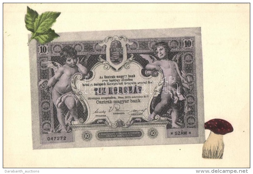 ** T1/T2 T&iacute;z Korona / Hungarian Krone Banknotes With Mushroom - Sin Clasificación