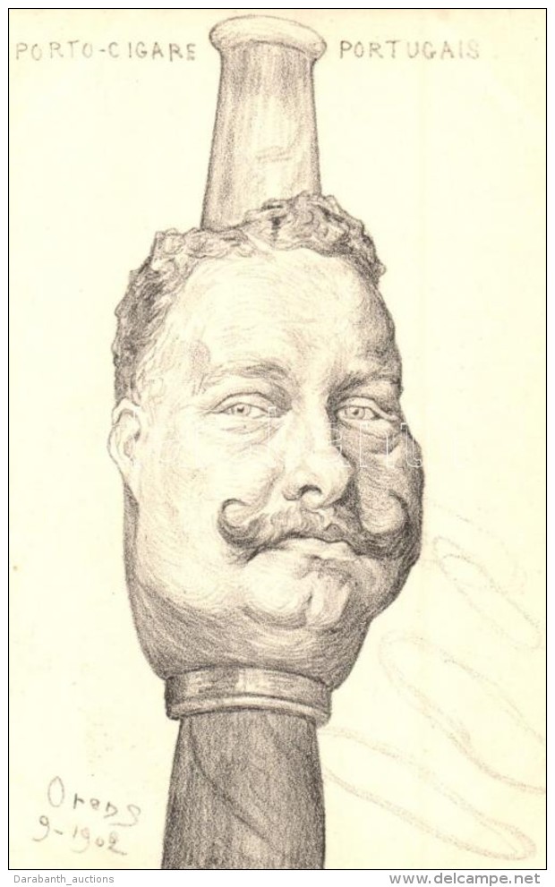 ** T1 Porto-Cigare / Portugais / Carlos I Of Portugal, Political Propaganda Satire, Caricature S: Orens Denizard - Non Classés