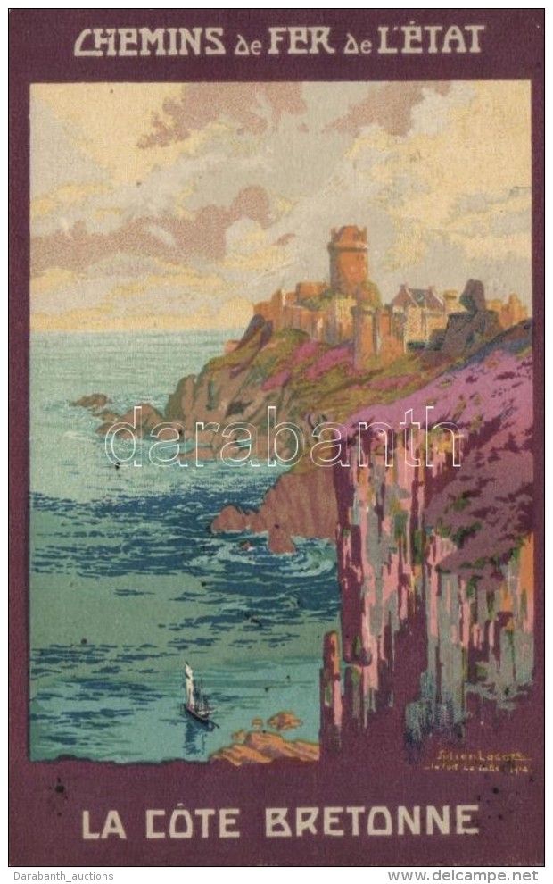 ** T2 Chemins De Fer De L'Etat, La Cote Bretonne / French State Railroad Company Advertisement. H. Ralitte Litho S:... - Sin Clasificación