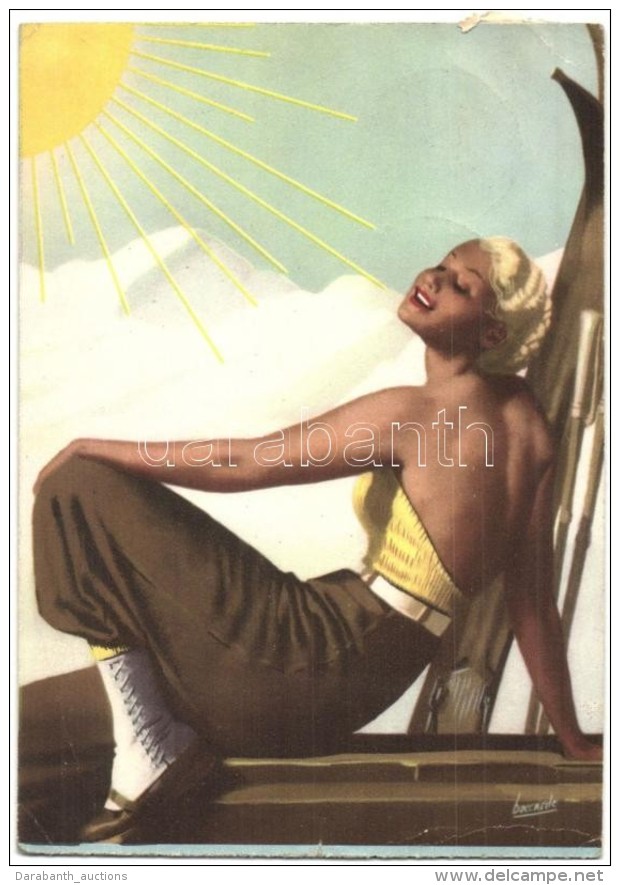 T2/T3 Delial, Senza Subire Bruciature Per Abbronzare Al Sole / Italian Sun Cream Advertisement Card S: Boccasile... - Sin Clasificación