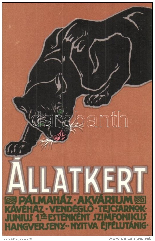 ** T1 Budapest Sz&eacute;kesfÅ‘v&aacute;rosi &Aacute;llatkert Rekl&aacute;m / Budapest Zoo Advertisement, Art... - Sin Clasificación