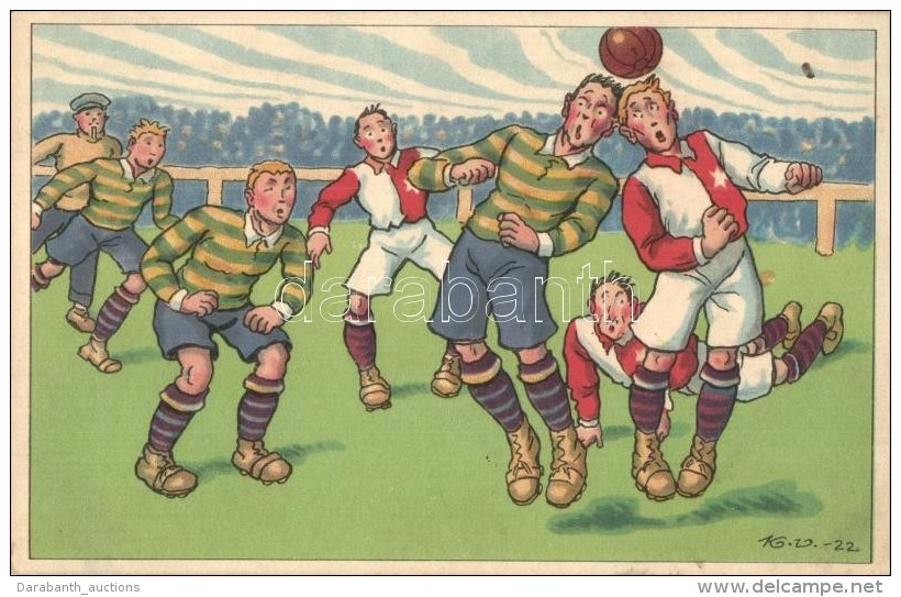 T2 Humorous Football Match Art Postcard. LP 340/III. S: K. V. - Non Classés