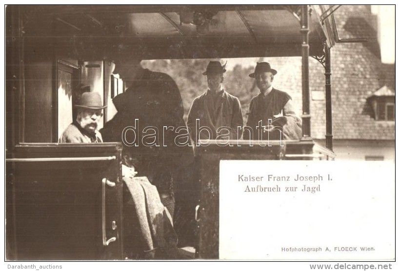 ** T1 Kaiser Franz Joseph I. Aufbruch Zur Jagd. Hofphotograph A. Floeck. Wien / Franz Joseph's Departure To The... - Non Classés