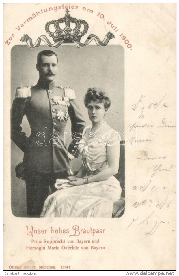 T2/T3 1900 Zur Verm&auml;hlungsfeier Unser Hohes Brautpaar. Prinz Rupprecht Von Bayern Und Herzogin Marie Gabriele... - Non Classés