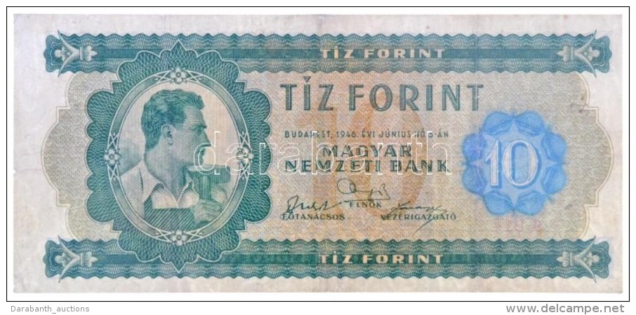 1946. 10Ft T:III / Hungary 1946. 10 Forint C:F 
Adamo F1 - Sin Clasificación