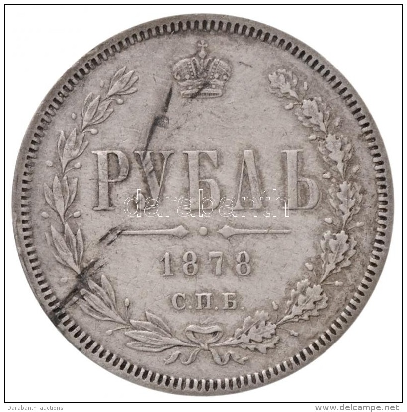 Orosz Birodalom 1878. 1R Ag 'II. S&aacute;ndor' (20,59g) T:2 Kis Patina / Russian Empire 1878. 1 Ruble Ag... - Sin Clasificación