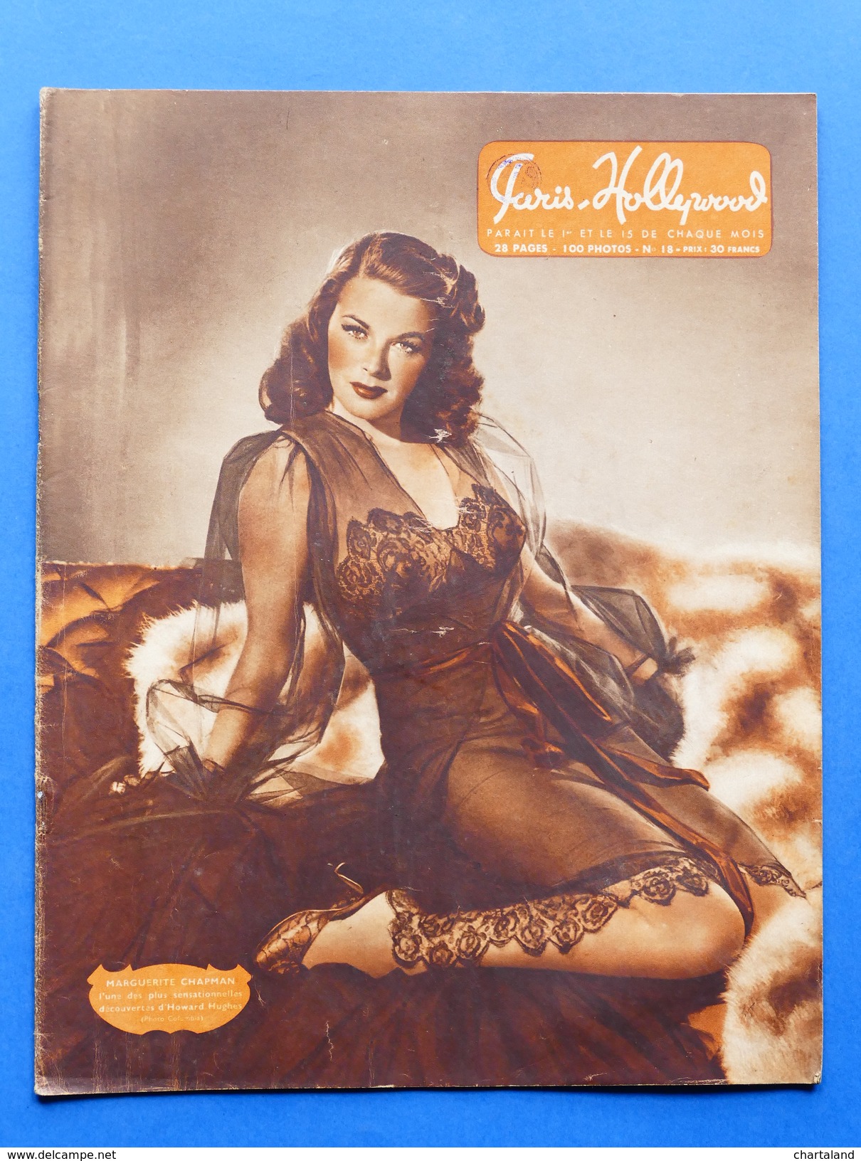 Erotismo Spettacolo  Pin-Up - Rivista Magazine Paris Hollywood N° 18 - 1947 - Marguerite Chapman In Copertina - Altri & Non Classificati