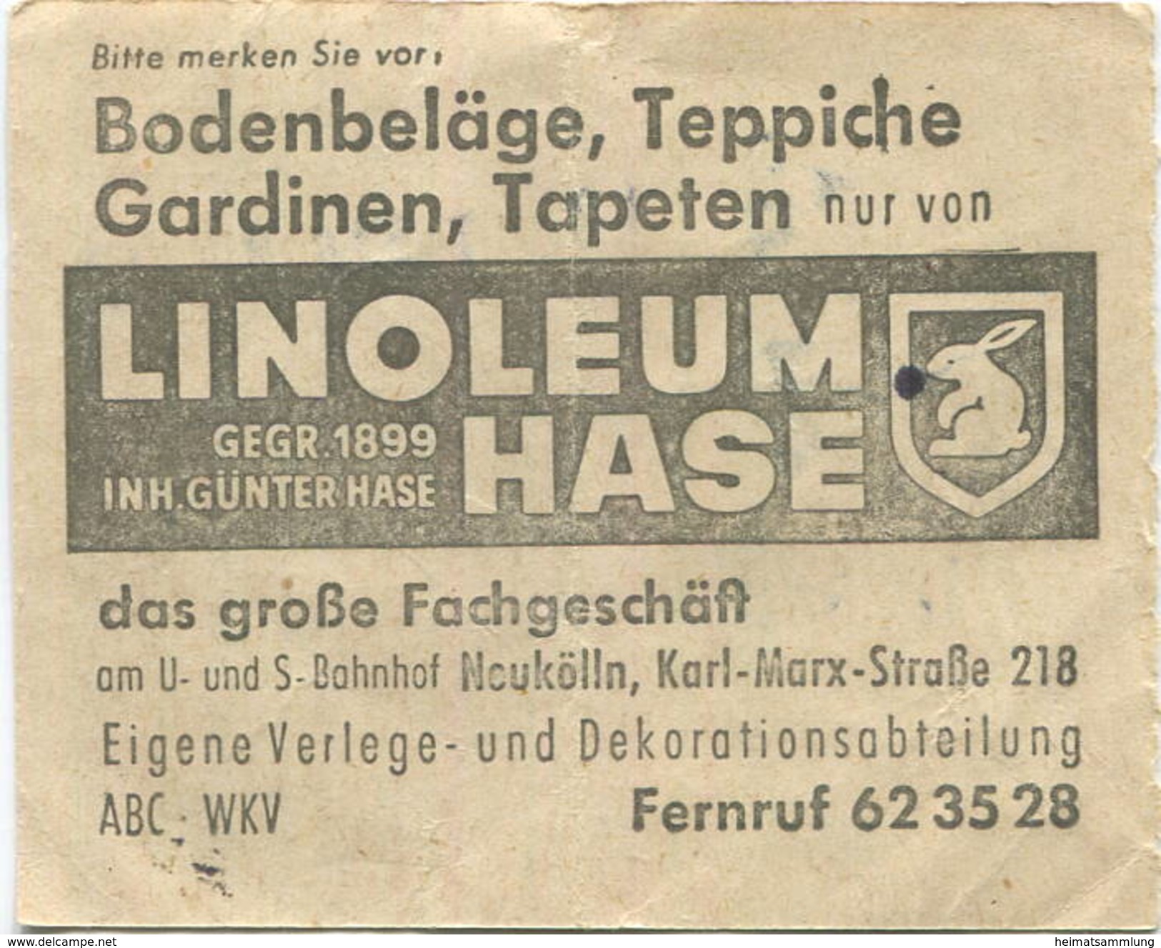 Deutschland - Berlin - BVG Sammelkarte Autobus / Obus - 4 Fahrten Ohne Umsteigeberechtigung 1961 - Rückseitig Werbung Li - Europa