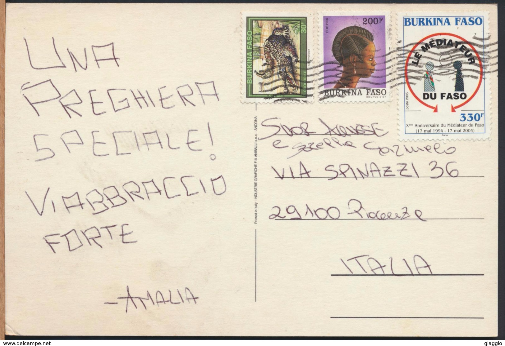 °°° 4285 - BURKINA FASO - OUAGADOUGOU - ST. CAMILLE DE LELLIS - With Stamps °°° - Burkina Faso