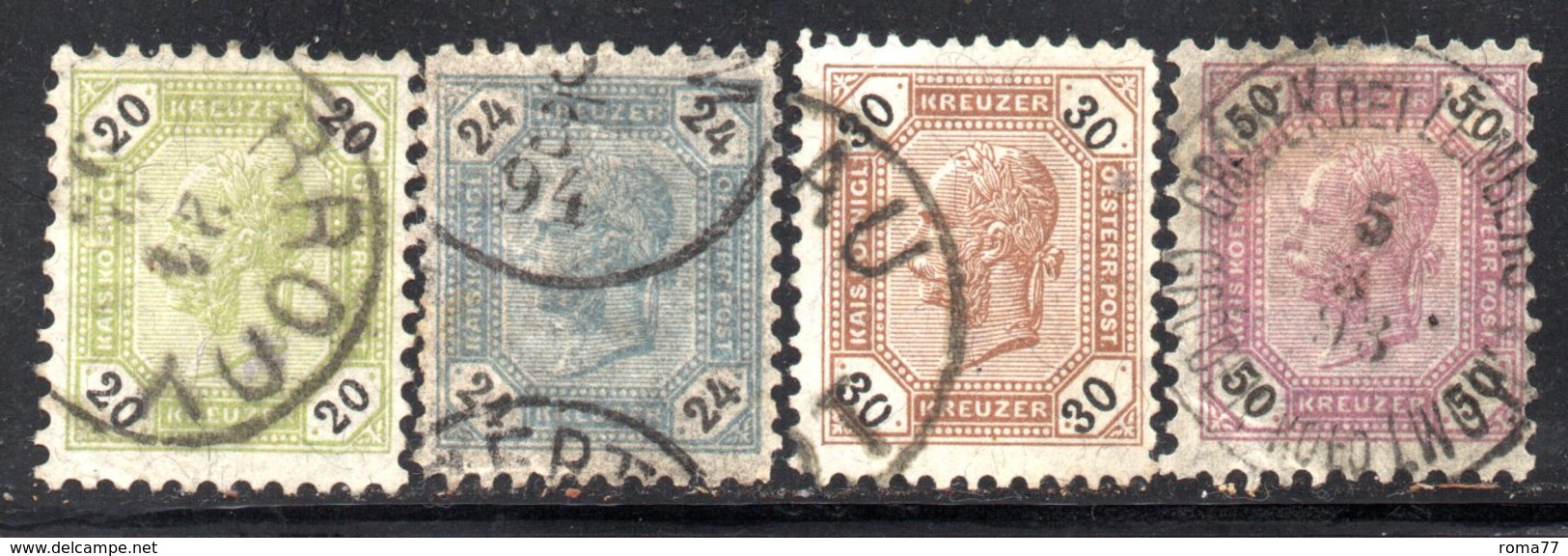 R1028 - AUSTRIA 1891 ,  Serie Usata Unificato N. 59/62  Usato - Usati