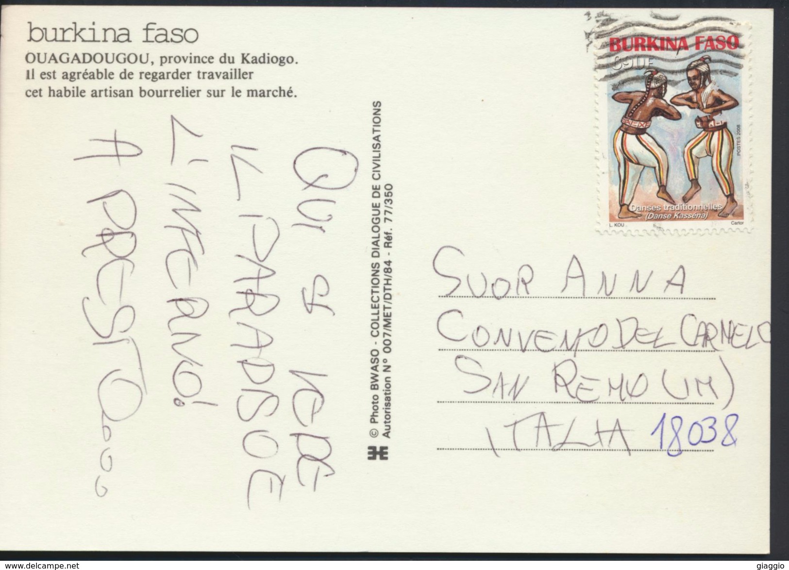 °°° 4286 - BURKINA FASO - OUAGADOUGOU - ARTISAN - With Stamps °°° - Burkina Faso